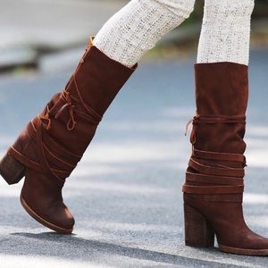Free People Royal Rush Leather Wrap Boot 9